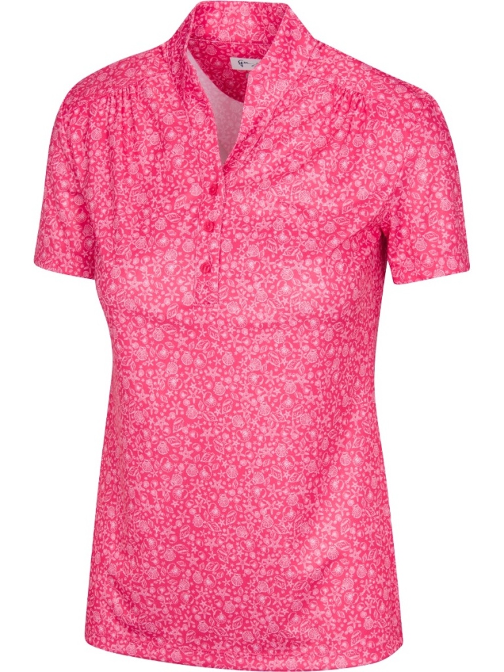 Greg Norman Collection Pink Short-Sleeve Starfish & Shells Polo Size Large